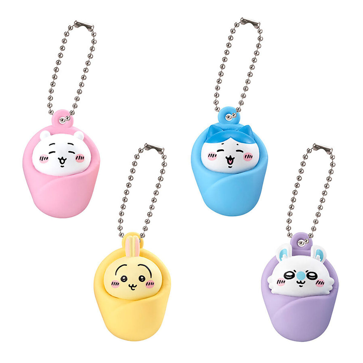 Chiikawa Baby Swaddle Mascot Charm Figure Bandai Gashapon Toys Chiikawa Hachiware Usagi Momonga