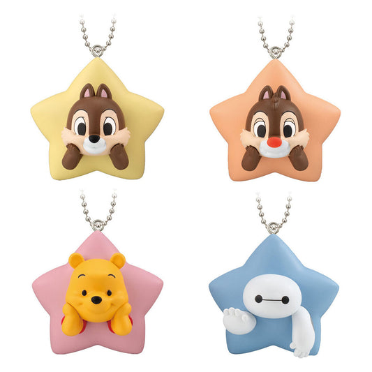 Disney Character Star Mascot Charm Keychain Bandai Gashapon Toys (set of 4)