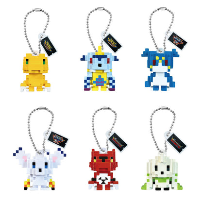Digimon Block Figure Charms Keychain Bandai Gashapon Toys (set of 6)