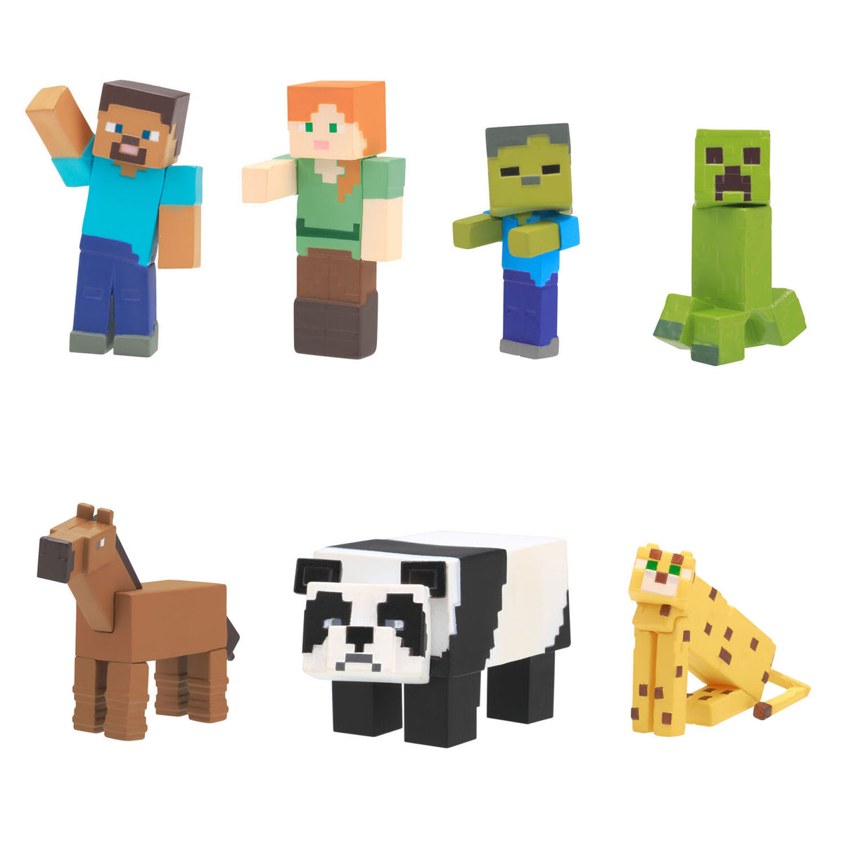Minecraft Narabundesu Figure Vol 7 Bandai Gashapon Toys Steve Alex Baby Zombie Creeper Horse Panda Ocelot