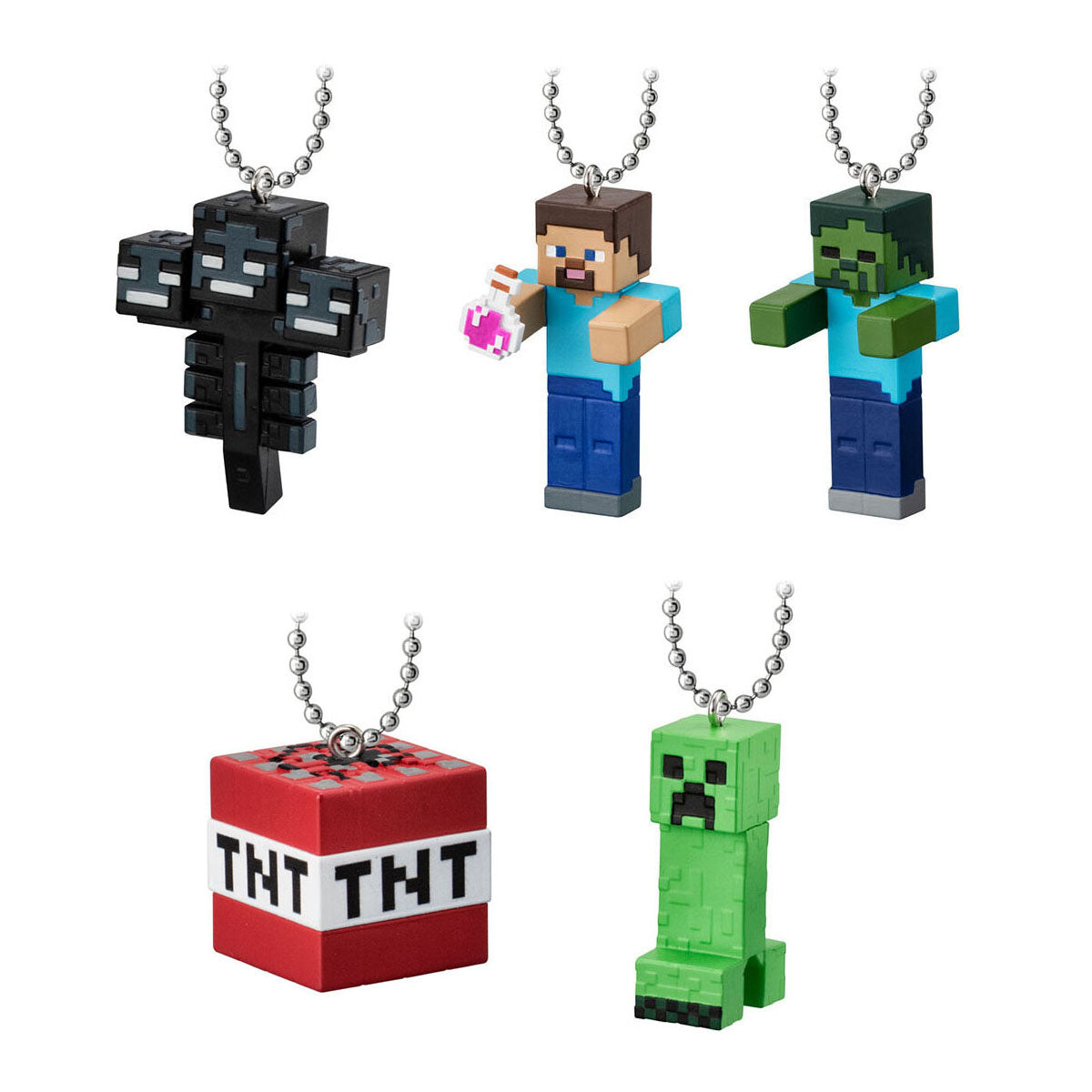 Minecraft Swing Mascot Figure Vol 1 Bandai Gashapon Toys Wither Steve Zombie TNT Creeper