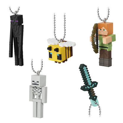 Minecraft Swing Mascot Figure Vol 2 Bandai Gashapon Toys Enderman Bee Alex Skeleton Sword