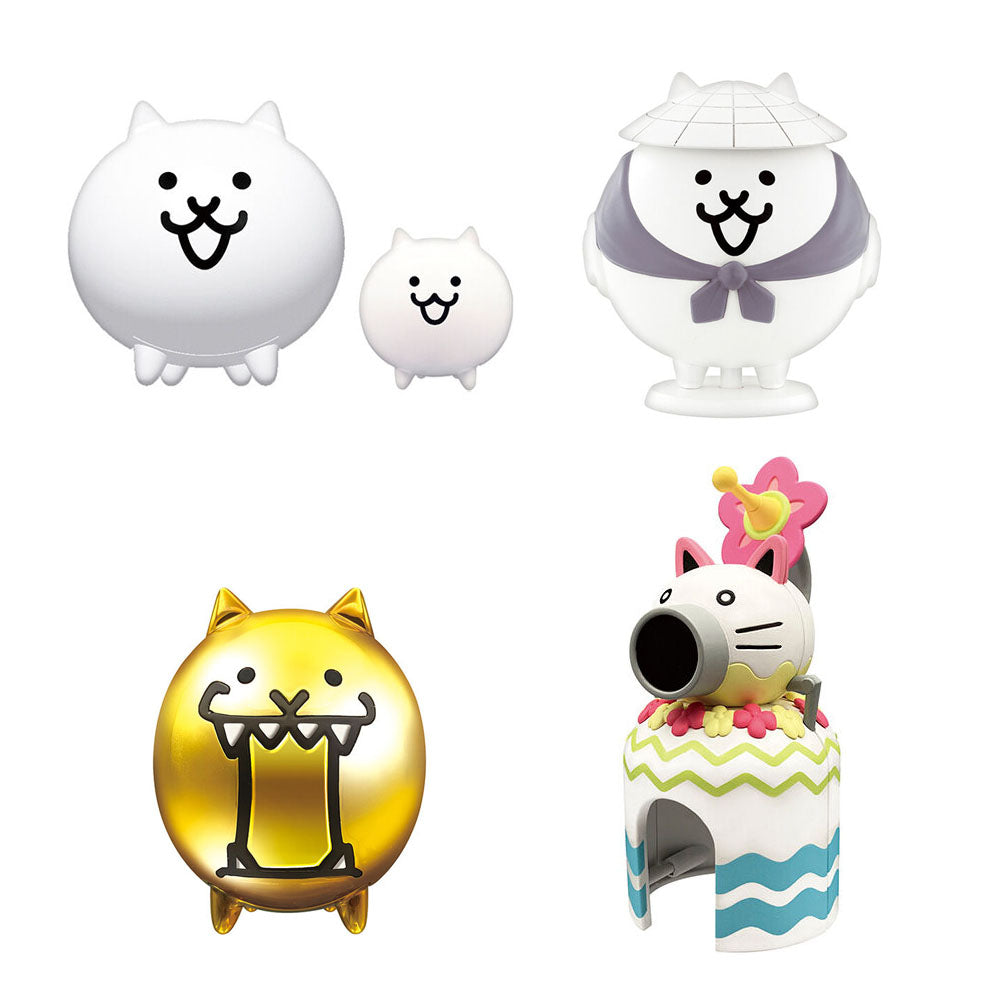 Nyanko Daisensou Great War Figure 13th Anniversary Special version Bandai Capchara Gashapon Toys Cat & Mini-Cat Kasa Jizo Gold Cat Nyanko Castle Wave Attacks