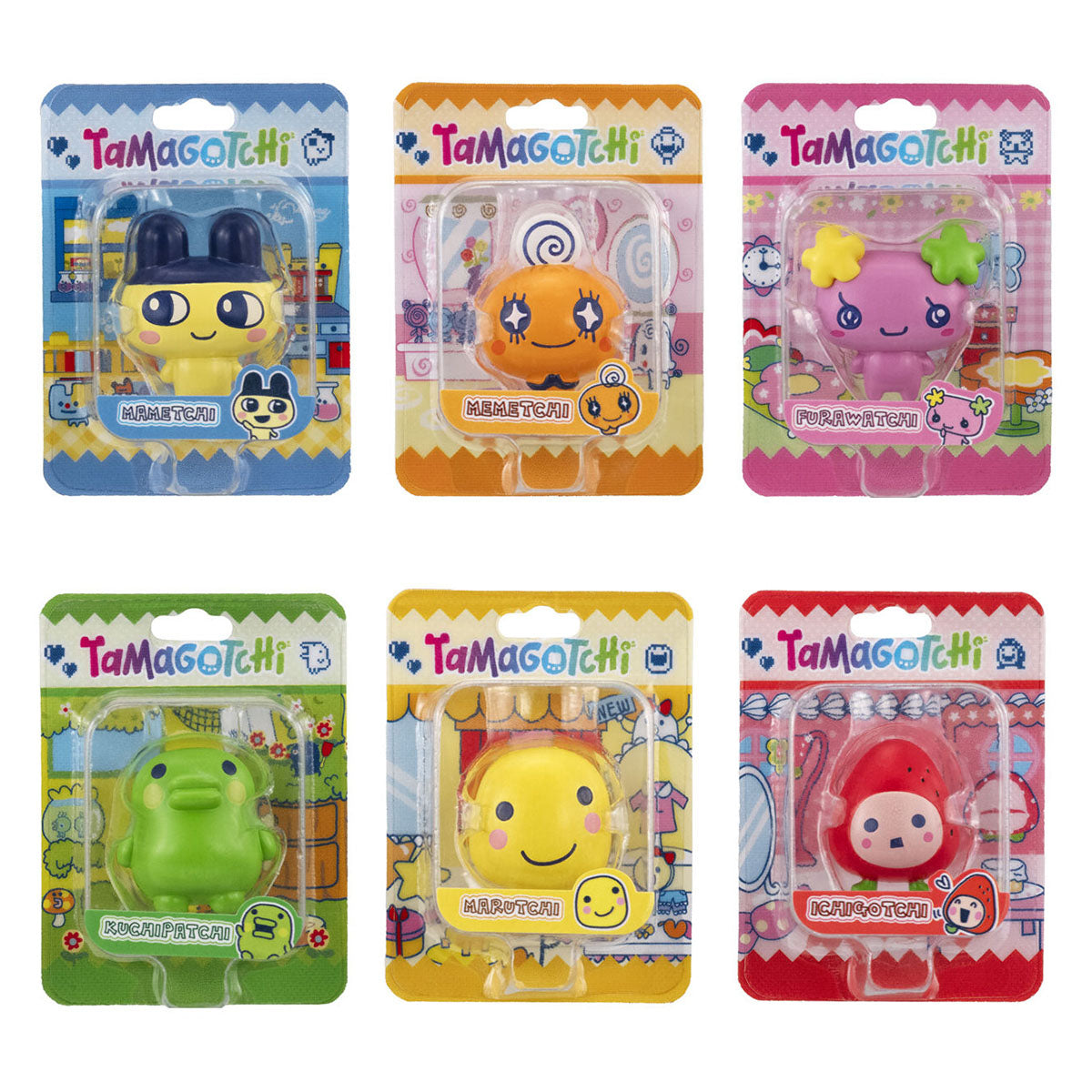 Tamagotchi Figure Blister Package Collection Bandai Gashapon Toys (set of 6)