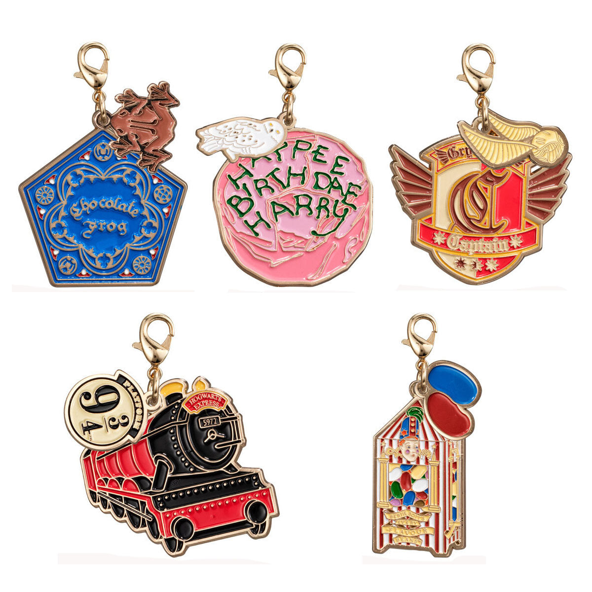 Harry Potter Die-Cast Double Charm Collection Bandai Gashopon Toys (set of 5)