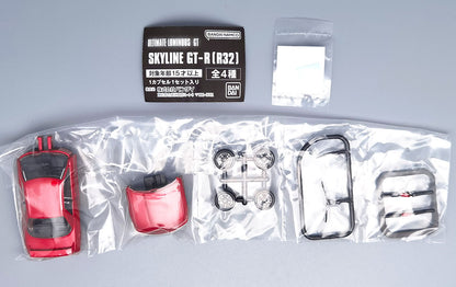 Nissan Skyline GT-R R32 Luminous LED Miniature Model Kit Bandai Gashapon Toys Red Pearl